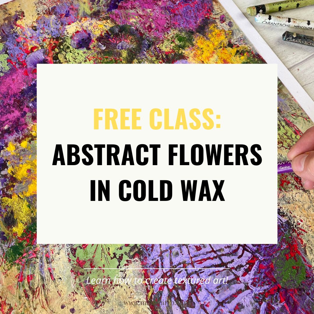 How to paint flowers in cold wax and oils