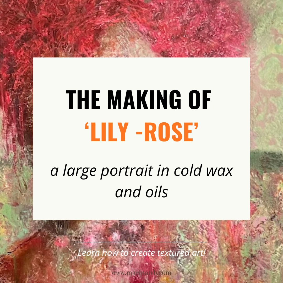 Cold wax portrait painting