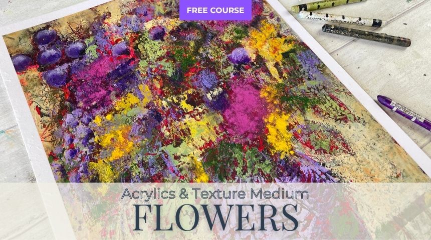 FREE! ABSTRACT FLOWERS IN ACRYLICS